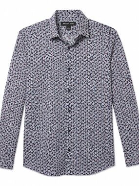 Michael Kors Men’s L Slim Fit Floral Long Sleeve, EXCELLENT CONDITION